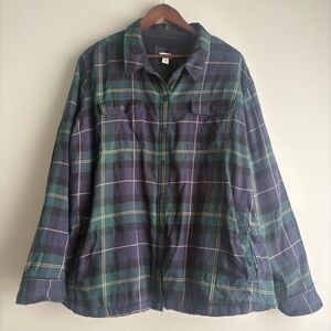 L.L. Bean Fleece Lined Flannel Shirt Jacket 3X Plus